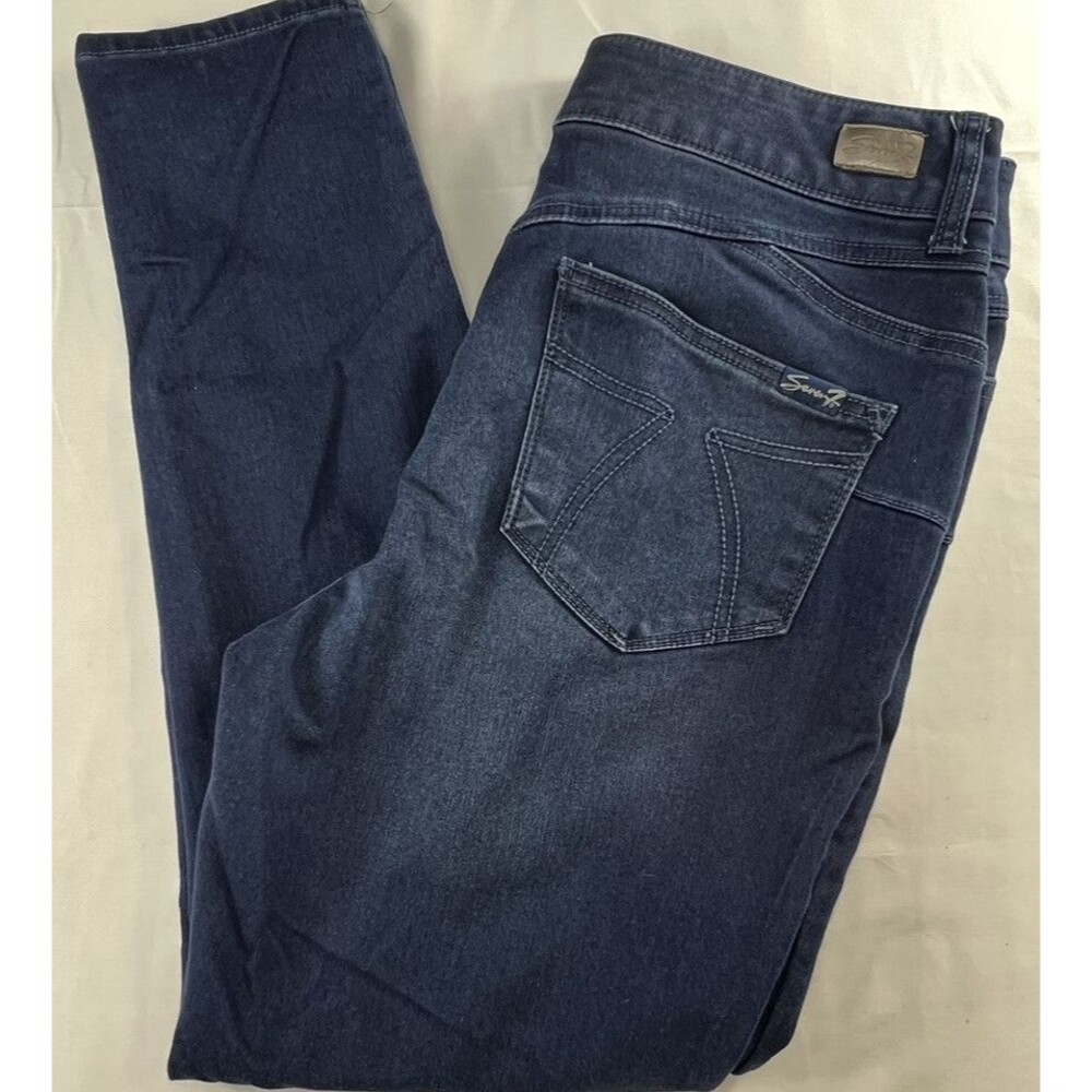 Seven 7 Womens Booty Shaper Darl Blue Denim Jeans Size 12